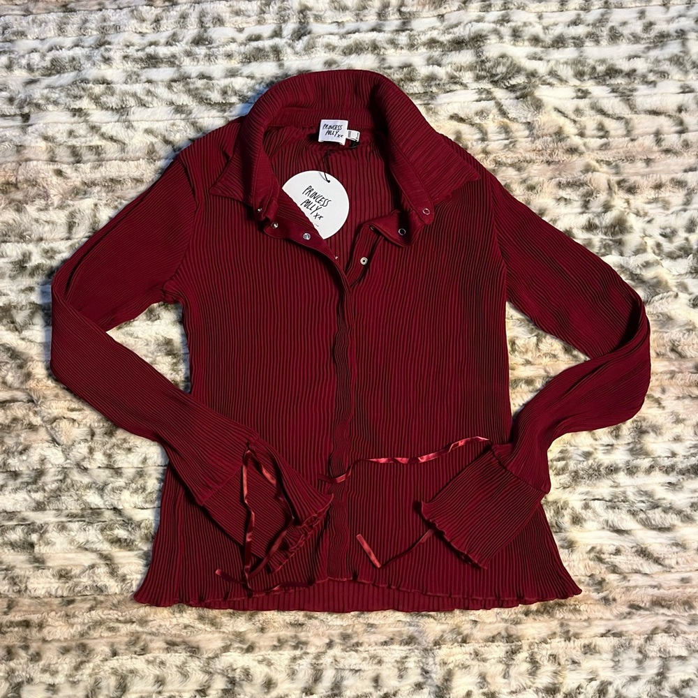 Princess Polly ravil shirt wine